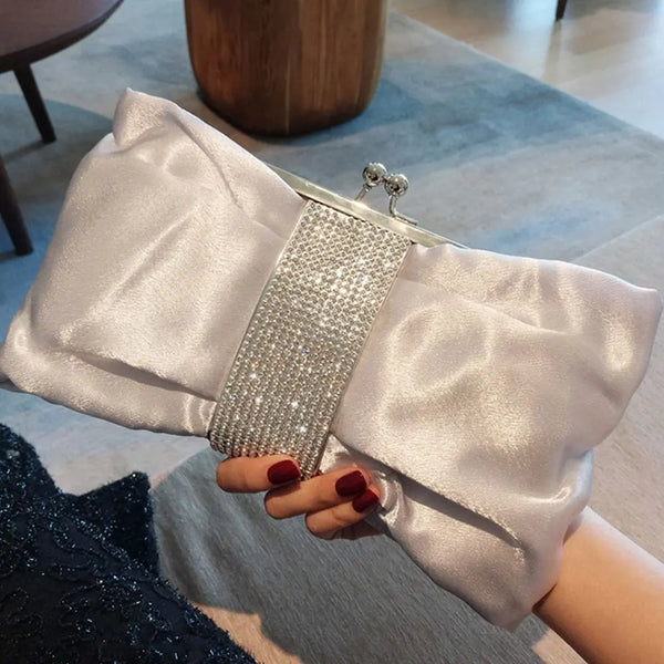 Luxury Chain Rhinestone Bow Handbag