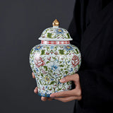 Modern Enamel Painted Flower Decorative Jar