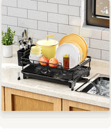 Dish Drying Rack with Drainboard – Expandable Kitchen Rack