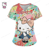 Hello Kitty Kawaii Nurse Scrub Tops