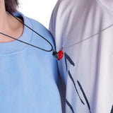 2PC/Set Fashion Magnet Necklace for Couple - Stainless Steel Heart Pendant