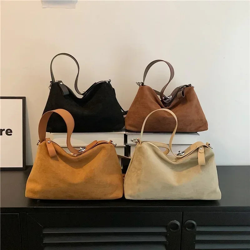 Suede Zipper Shoulder Bag