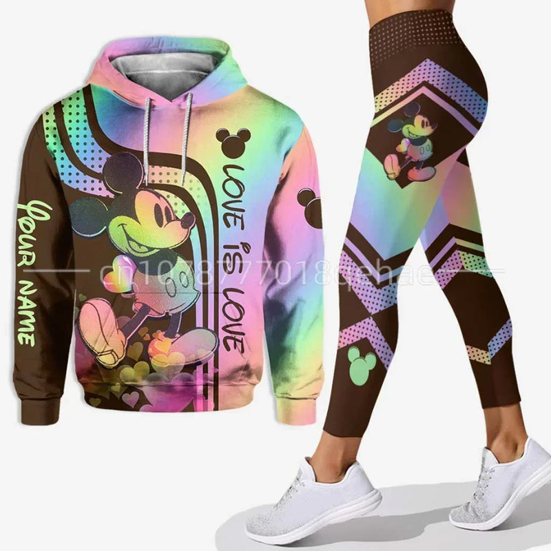 Mickey Minnie Hoodie Women's Hoodie Yoga Pants Set