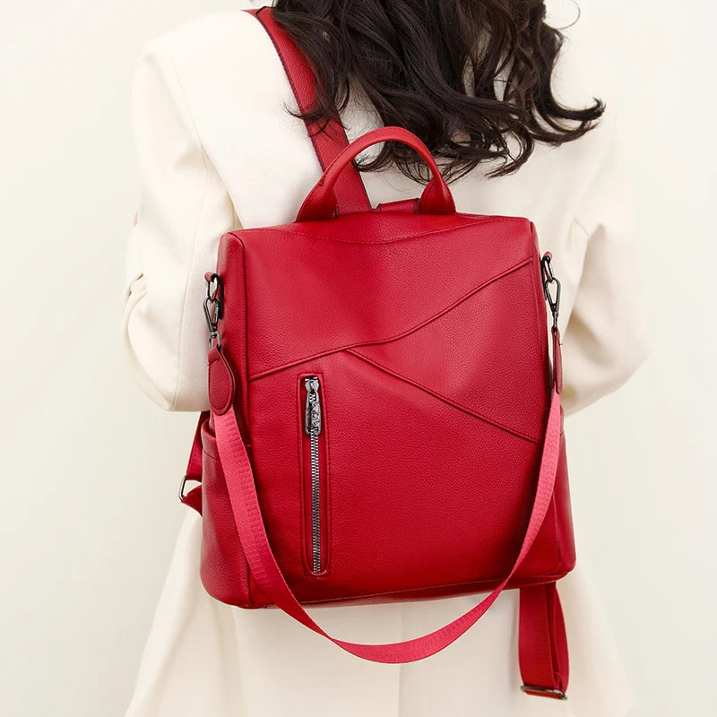 Fashion Soft Leather Backpack Shoulder Bag