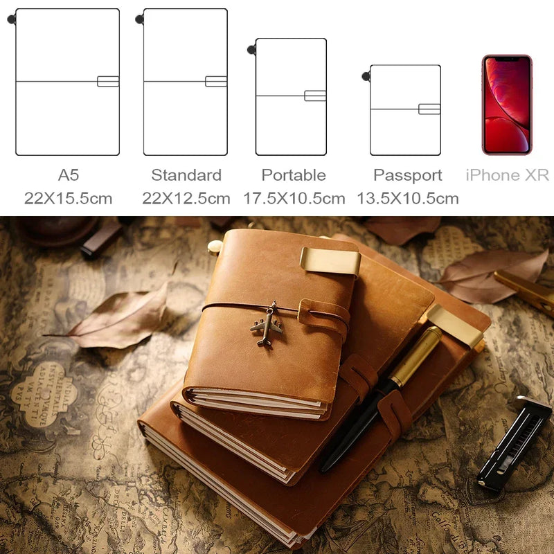 Genuine Leather Notebook - Journal Sketchbook Planner