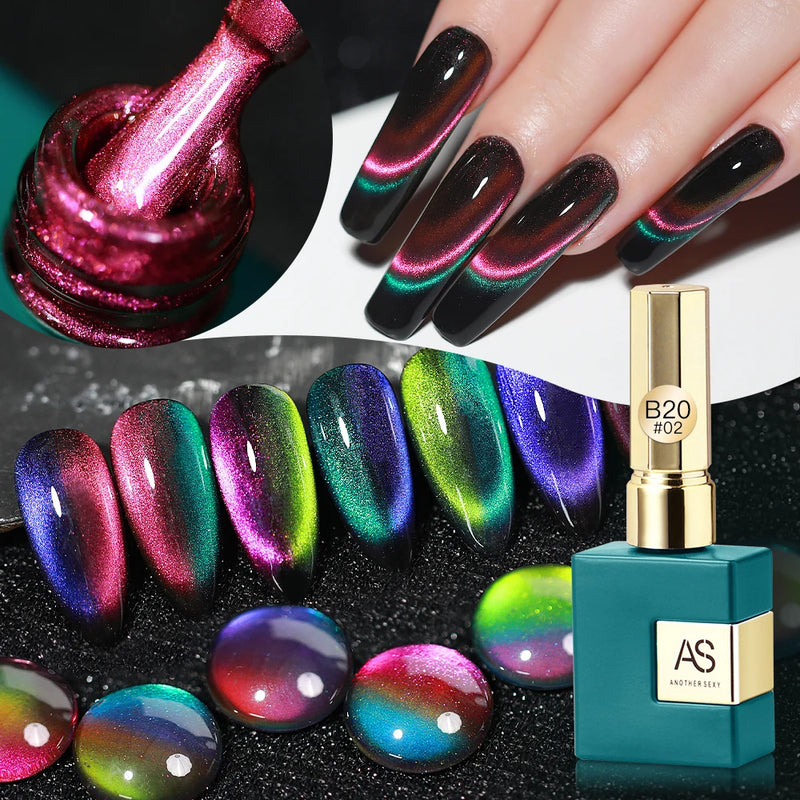 9D Cat Eye Gel Nail Polish - Magnetic Galaxy Effect Nail Gel