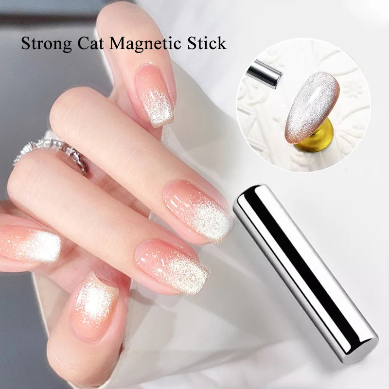 3 IN 1 Platinum Rose Gold Magnetic Gel Nail Polish - Moonlight Magnetic Gel Varnish with Glitter