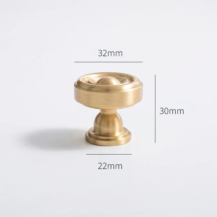 Vertical Solid Brass Gold Drawer Knobs T-Bar Handle