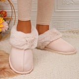 Faux Suede Winter Home Fur Slippers for Women