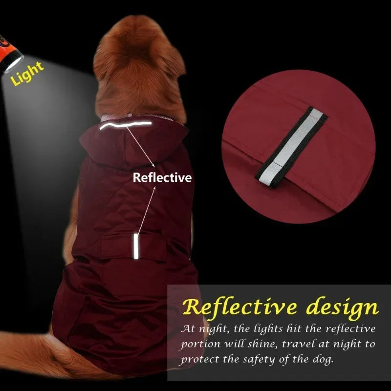 Pets Outdoor Rain Clothes with Reflective Stripe