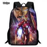 3-PCS Set Cartoon Anime Iron Man Kids School Backpack