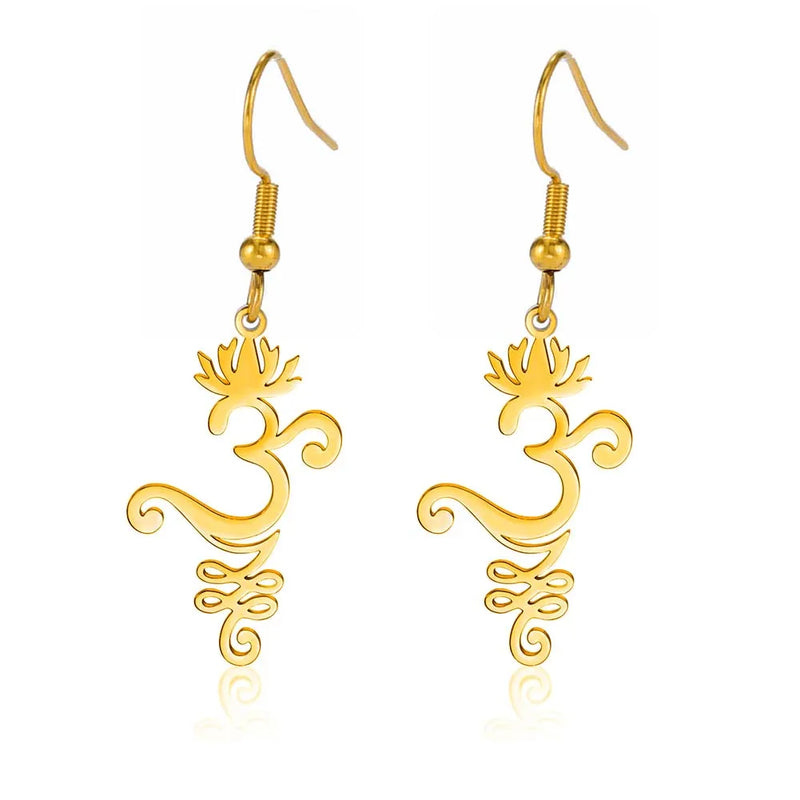 Lotus Flower Drop Earrings