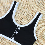 Ribbed Two-piece Bathing Suits - Summer Bikini Set