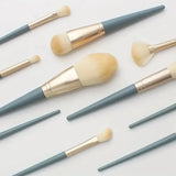 Blue 10PCS Soft-Bristled Makeup Brushes