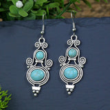 Ethnic Vintage Boho Creative Geometric Silver Color Dangle Earrings