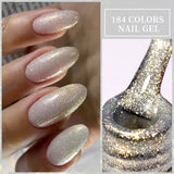 3 IN 1 Platinum Rose Gold Magnetic Gel Nail Polish - Moonlight Magnetic Gel Varnish with Glitter