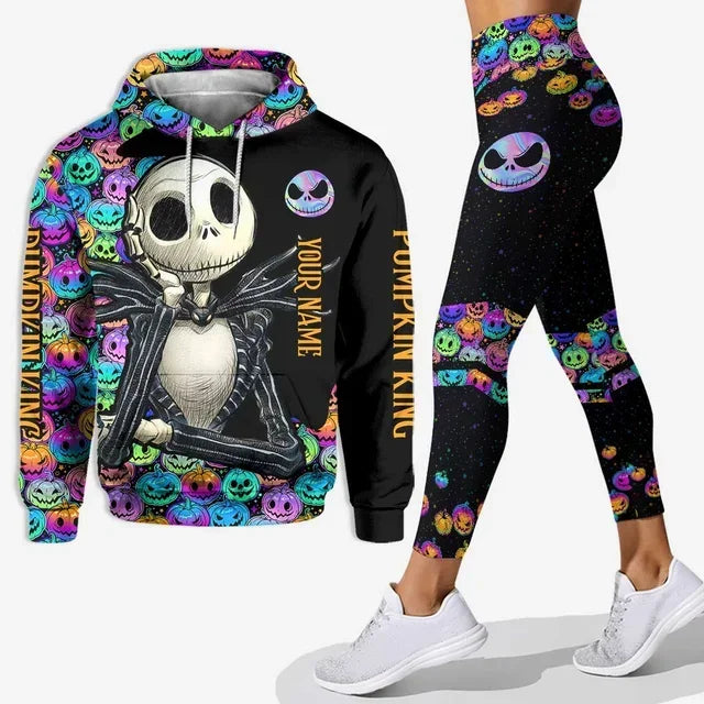 Nightmare Jack Skellington Hoodie and Leggings Yoga Pants Set