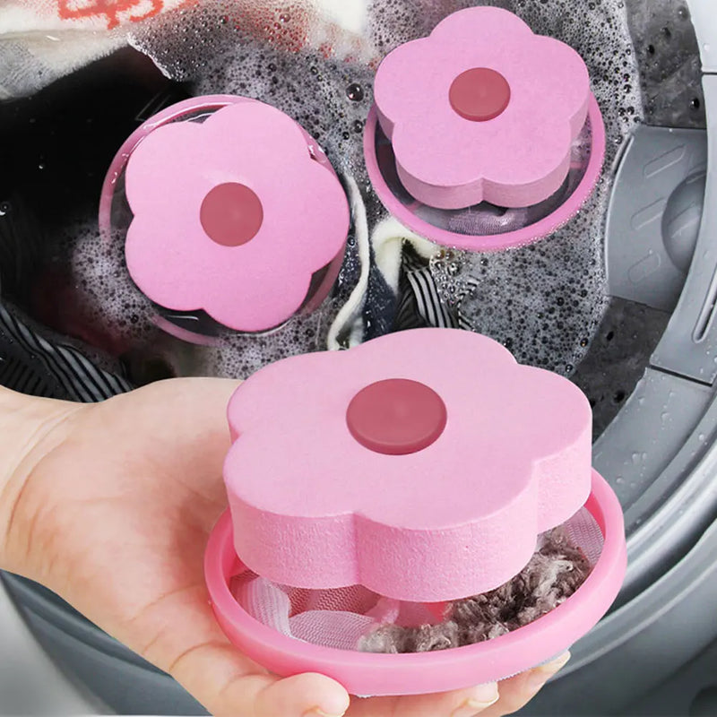 Washing Machine Reusable Flower Shaped Hair Filter