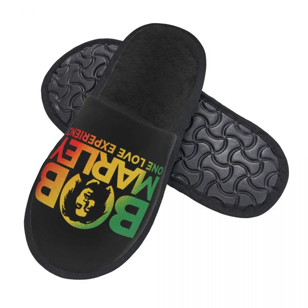 Jamaica Reggae Rock Bob Marley Soft Comfort Memory Foam Slippers