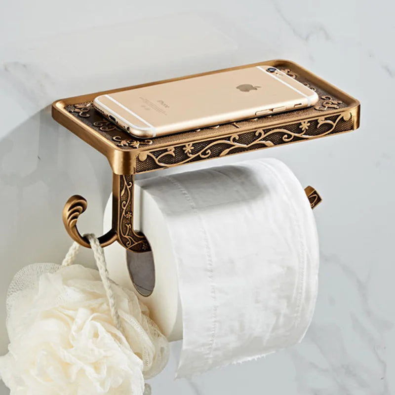 Antique Brass Toilet Paper Holder