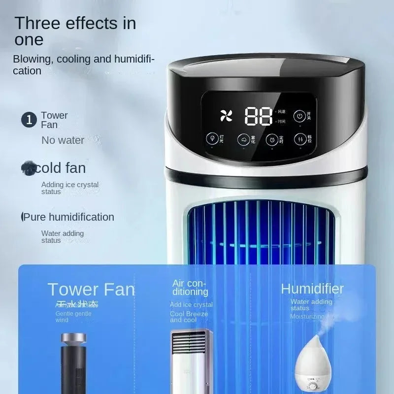 Portable Air Conditioner & USB Air Cooler Fan – 6-Speed Humidifier