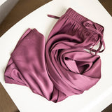 High Waist Satin Pajama Pants