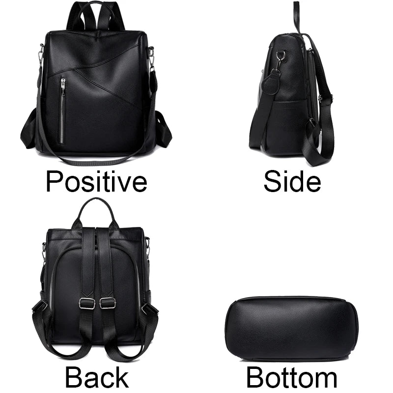 Fashion Soft Leather Backpack Shoulder Bag