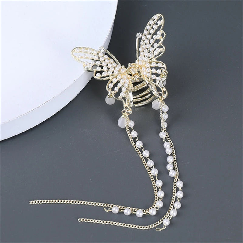 Butterfly Pearl Tassel Hairpin