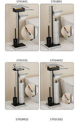 Free Standing Toilet Tissue Holder with Cleaning Brush and Top Shelf Storage