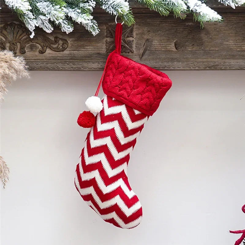 Knitted New Year Christmas Stocking