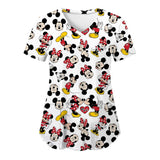 Minnie Mouse Mickey Mouse Scrub Tops – V-Neck Disney Scrub Tops