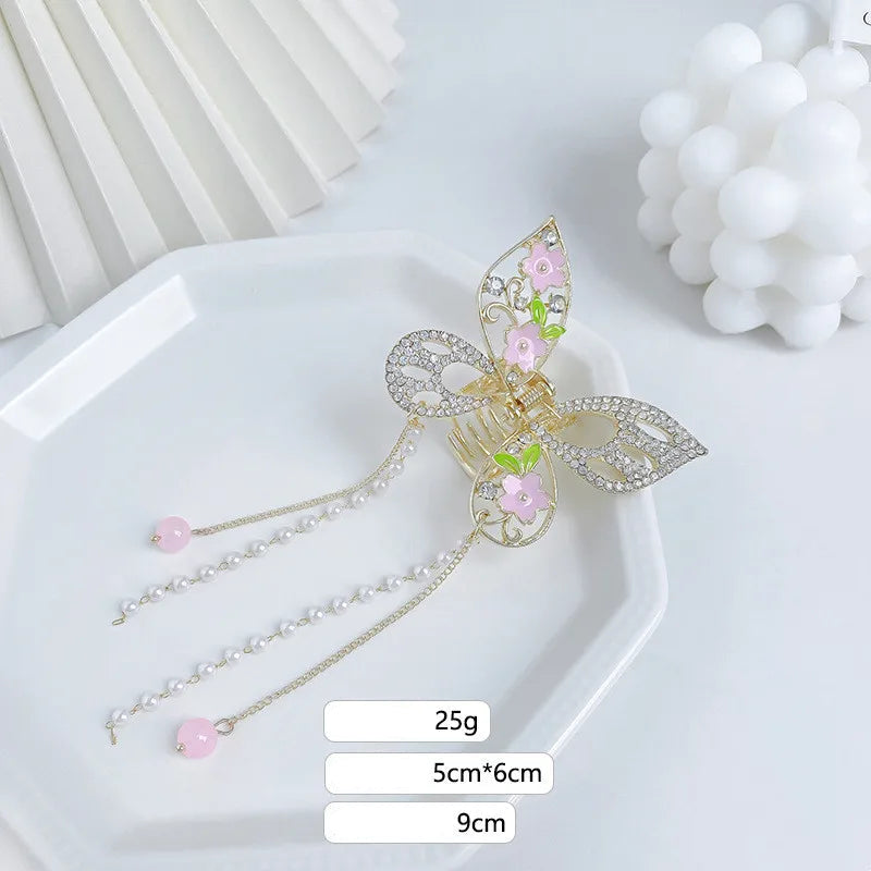 Butterfly Pearl Tassel Hairpin