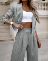 Two Piece Set Short Blazer and Pants Set