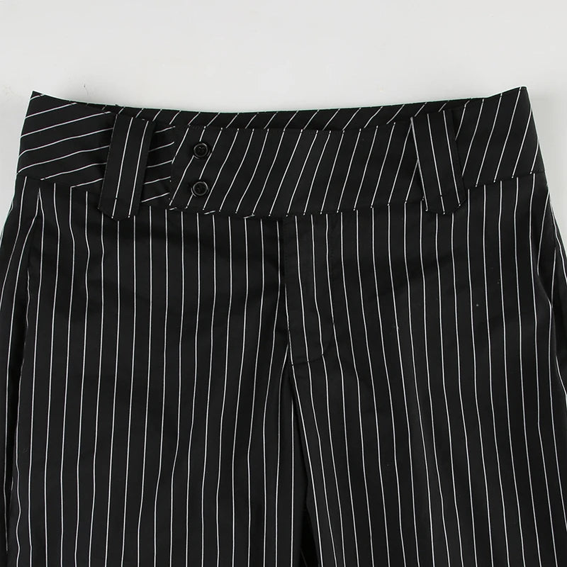 Striped Low-Waisted, Vintage Streetwear Pants