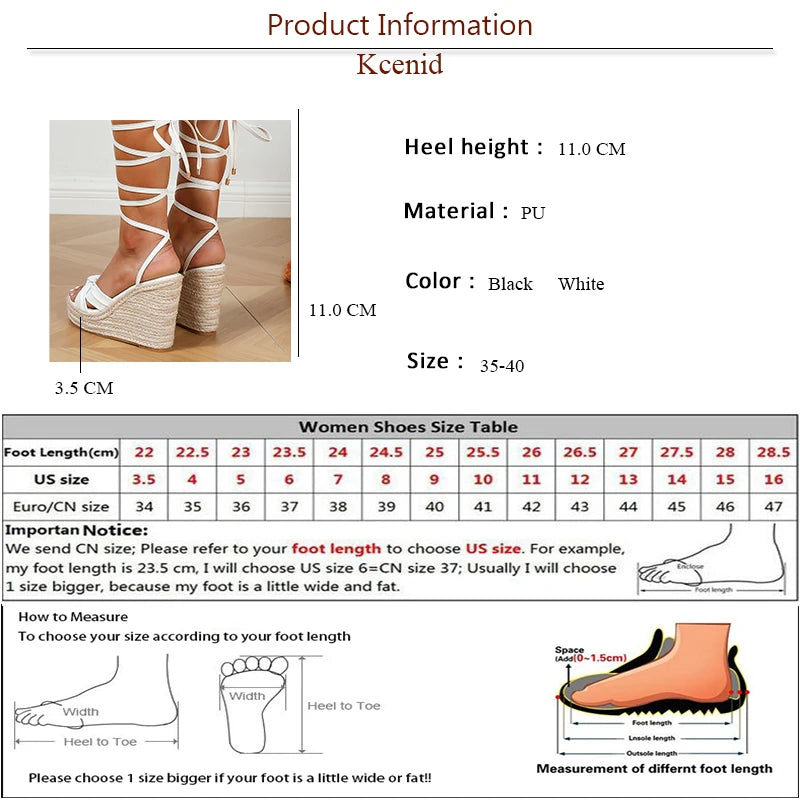 Casual Roma Gladiator Cross Lace-Up Platform Wedge Sandals