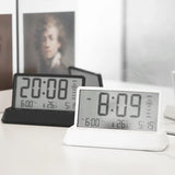 Digital Alarm Clock - Transparent Electronic Desk Clock with Date, Temp, and Large Display Screen