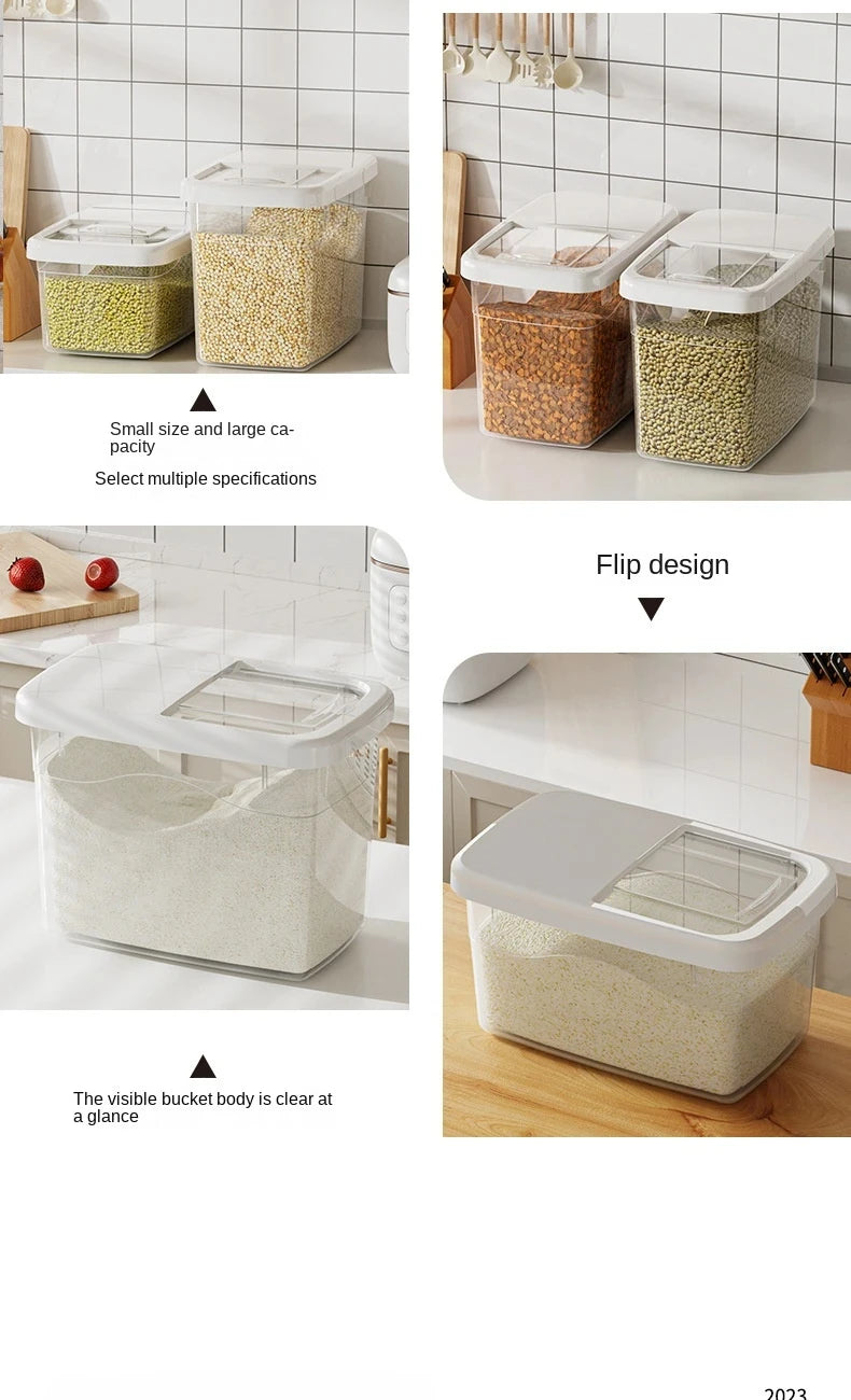 Large Capacity Rice Storage Box with Lid – Airtight, Transparent, Moisture-Proof & Insect-Proof Storage Container