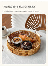 Afternoon Tea Dessert Cake Rattan Basket Fruit Plate