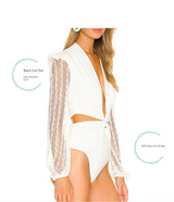 One Piece Swimsuit Lace Long-Sleeved Bikini