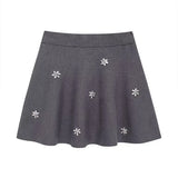 Knitted Rhinestone Mini Skirt Set