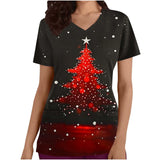 Christmas Holiday Fun Printed Scrub Tops