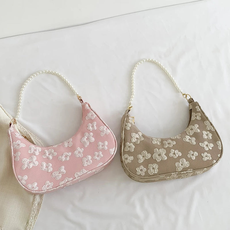 Flower Print Chain Purse