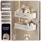 Punch-Free Bathroom or Shower Shelf - Aluminum Hanging Rack