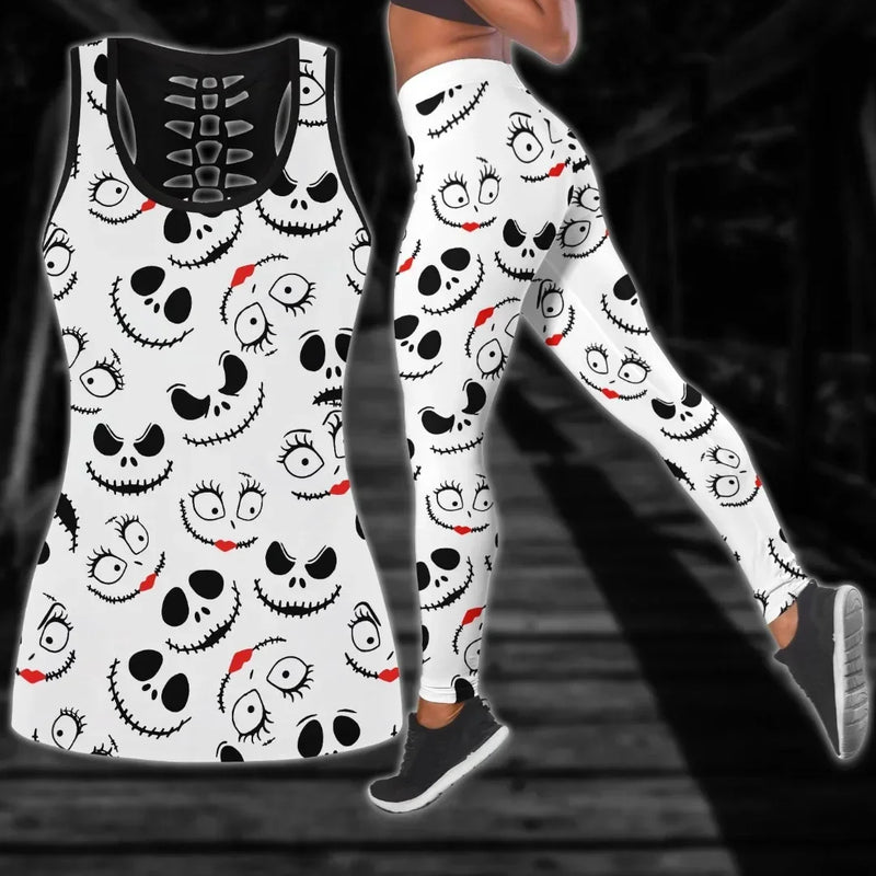 Disney Jack Skellington Hollow Vest + Leggings Yoga Suit