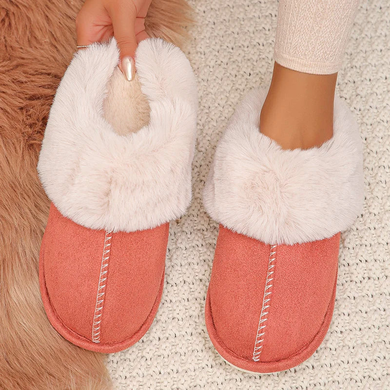 Faux Fur Thicken Plush Winter Home Slippers