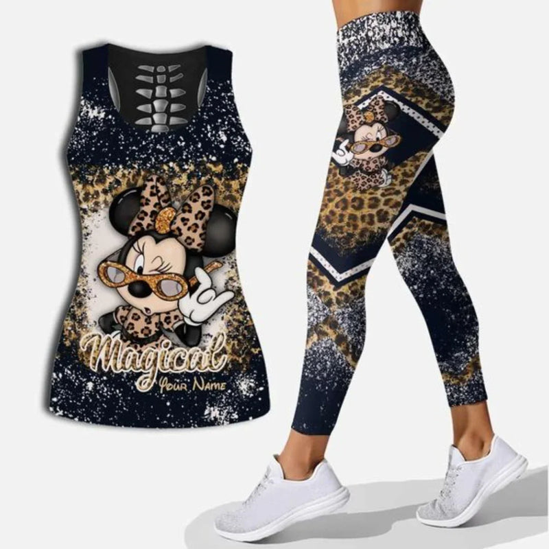 Mickey Mouse Hollow Vest and Leggings Yoga Suit