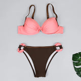 New Push Up Solid Bikini Swimwear - Brazilian Bikini Set