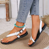 Open Toe Casual Buckle Strap Soft Bottom Flip Flops