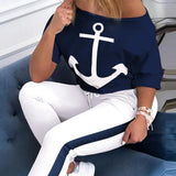 Women’s Fashion Pant Set – Boat Anchor Print