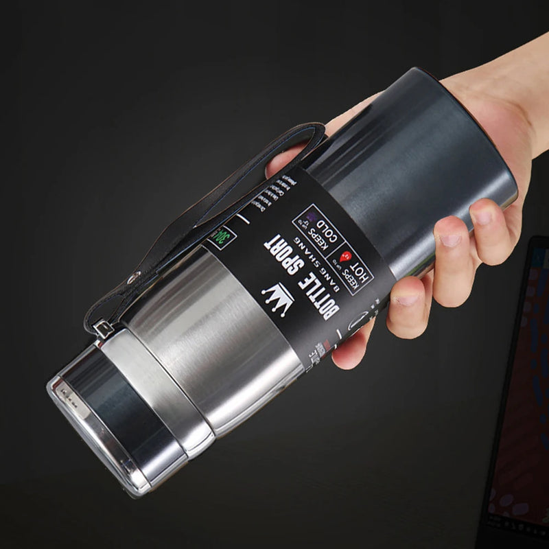 1000ML Stainless Steel Thermos Bottle - Thermal Water Bottle for Hot & Cold Drinks